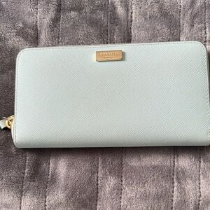 Kate Spade Light Green Wallet with Gold Detail